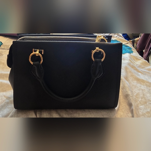 Michael Kors Black Satchel with Gold Accents NWT - Picture 6 of 10